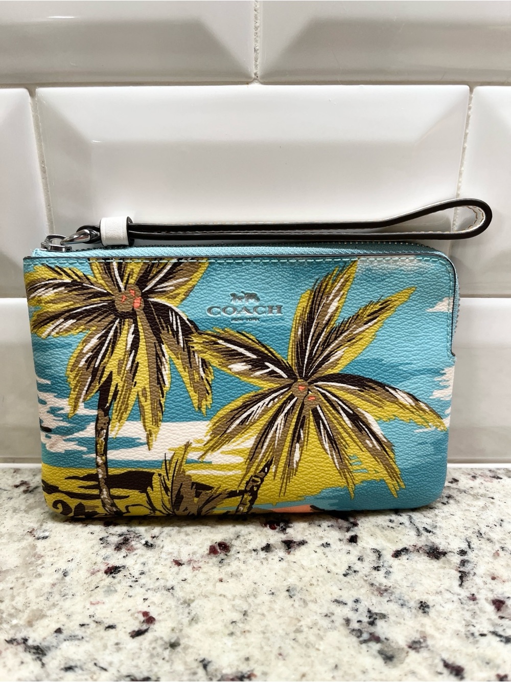 Coach Hawaiian Print Wristlet NWOT